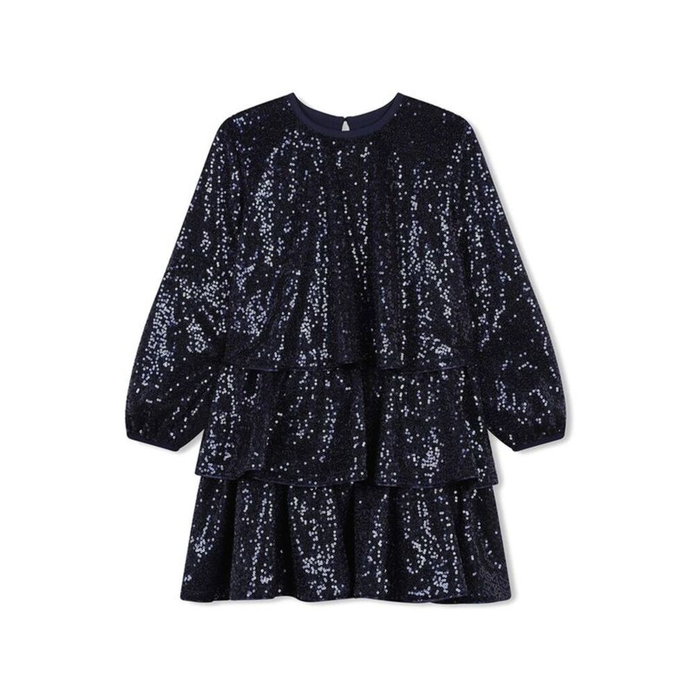 Billieblush Girls  Sequin Smocked Dress, Blue